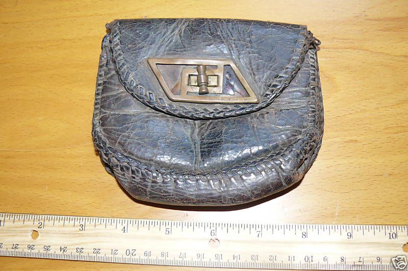 Wonderful Vintage Leather Pouch with Clasp & Belt Loop  