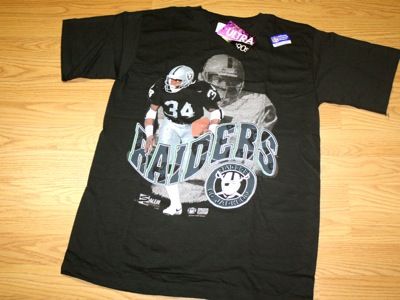 Vintage Bo Jackson LA Raiders t shirt NWT nfl NWA EazyE  