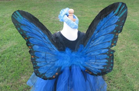   Feather Butterfly Princess Girl Halloween Handmade Costume 5T   8T
