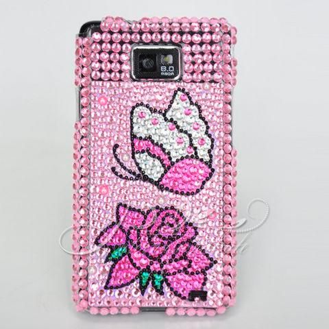 pink flower bling Case For Samsung Galaxy S II i9100 us  