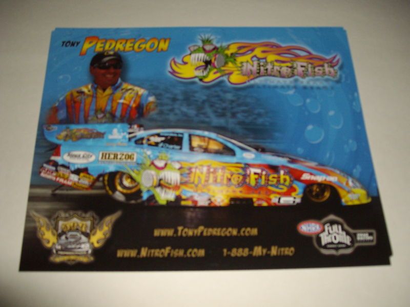 2011 TONY PEDREGON NITRO FISH FUNNY CAR NHRA POSTCARD  