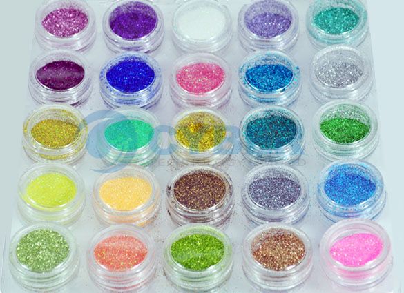 50 Color Glitter Sparkle Dust Powder Nail Art Make Up