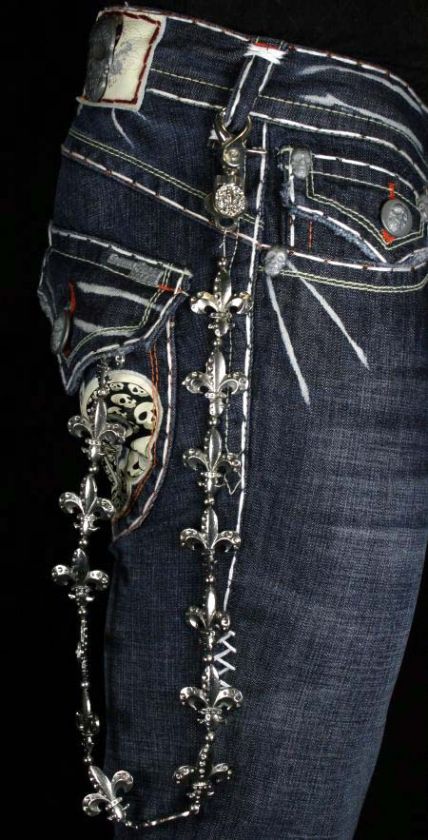 Laguna Beach Jeans Mens Belt Wallet Chain CRYSTAL COVE  