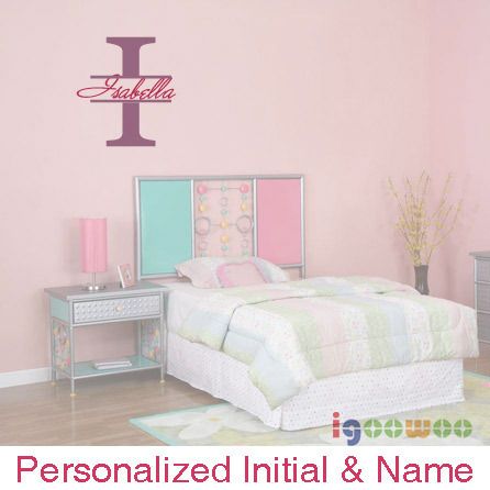Personalized Name & Initial Vinyl Wall Decal Sticker M HW009  
