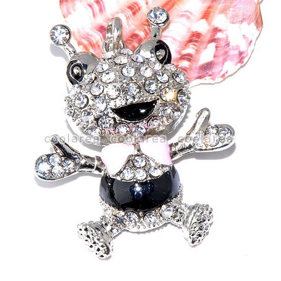   Rhinestone Crystal Frog Bead Enamel Pendant For Necklace Jewelry New