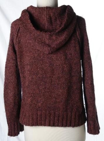 Free People Burgundy Red Purple Cozy Mohair Hood Boucle Sweater Medium 