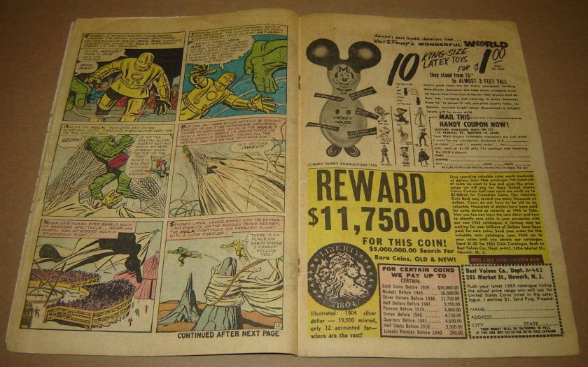   FR ; Complete) 1963, original Marvel comic book key issue  