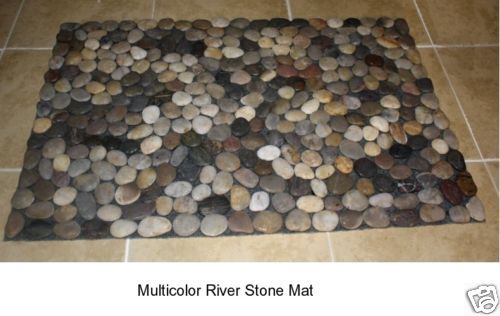 River Stone Bath Mat Pebble Rug  